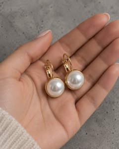 Perlen Ohrringe 14K vergoldeter Edelstahl, Minimalistischer Goldschmuck, Elegante Hängeohrringe, Brautschmuck, Hochzeit, Geschenk für Sie